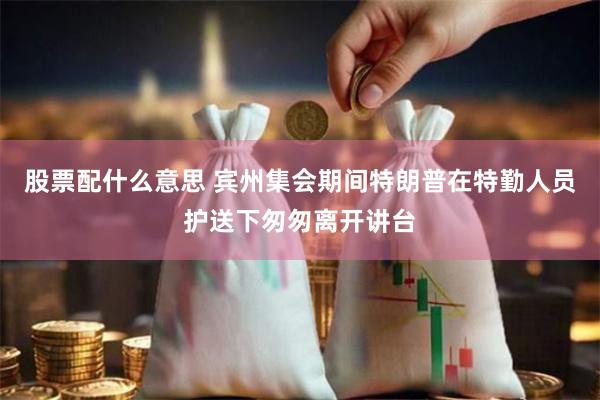 股票配什么意思 宾州集会期间特朗普在特勤人员护送下匆匆离开讲台