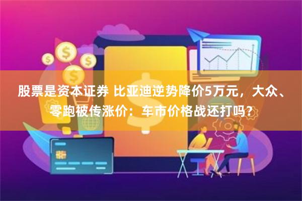 股票是资本证券 比亚迪逆势降价5万元，大众、零跑被传涨价：车市价格战还打吗？